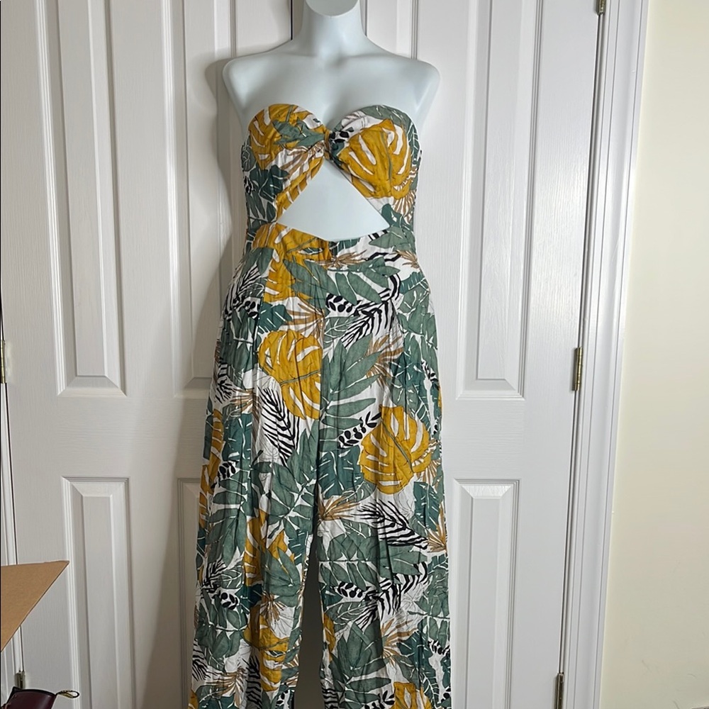 Tropical Strapless Jumpsuit
